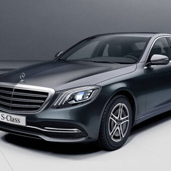 Black Mercedes Benz S Class front right view