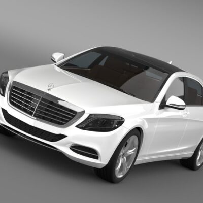 White Mercedes Benz S Class front view